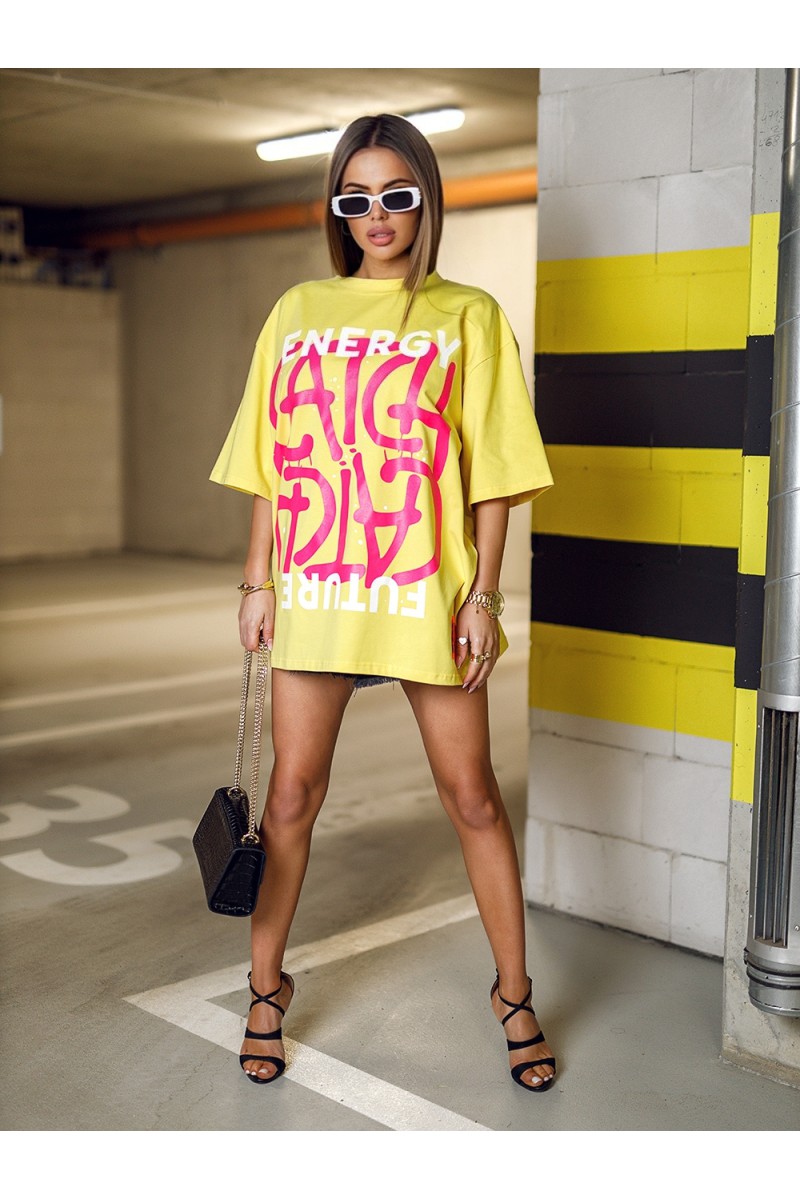 T-shirt Damski CATCH - żółty