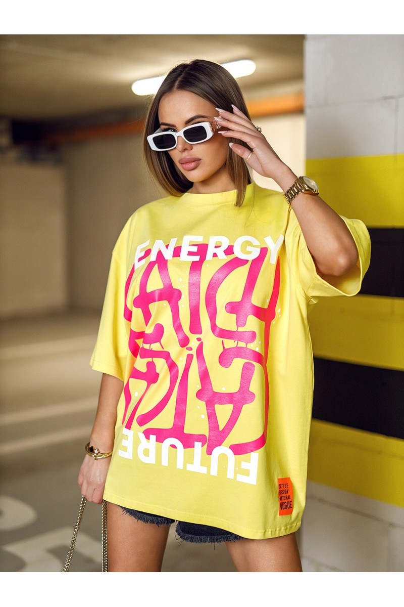 T-shirt Damski CATCH - żółty