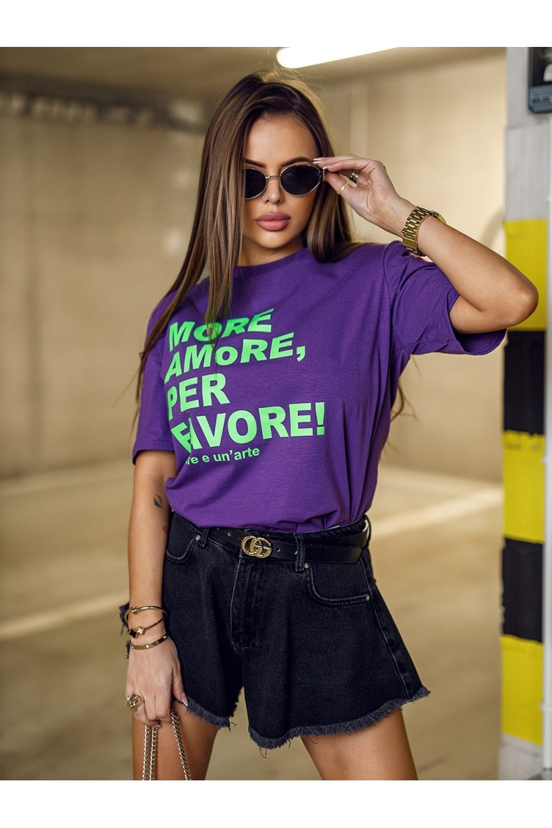 T-shirt Damski MORE AMORE - fioletowy