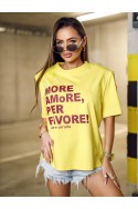 T-shirt Damski MORE AMORE - żółty