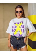 Bluzka Damska ANTY SOCIAL CLUB - biały