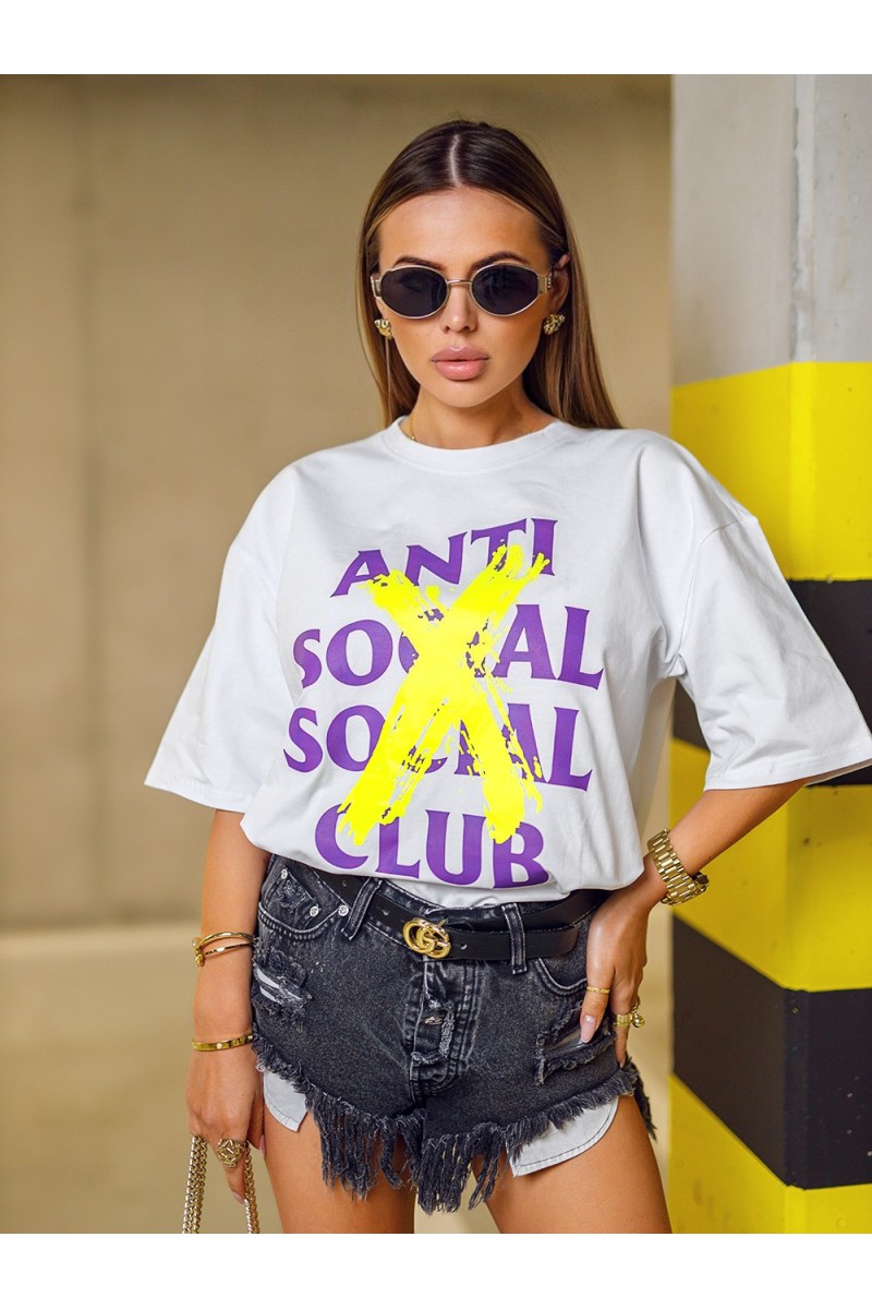 Bluzka Damska ANTY SOCIAL CLUB - biały