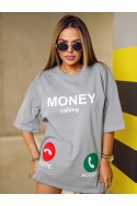 T-shirt Damski MONEY - szary