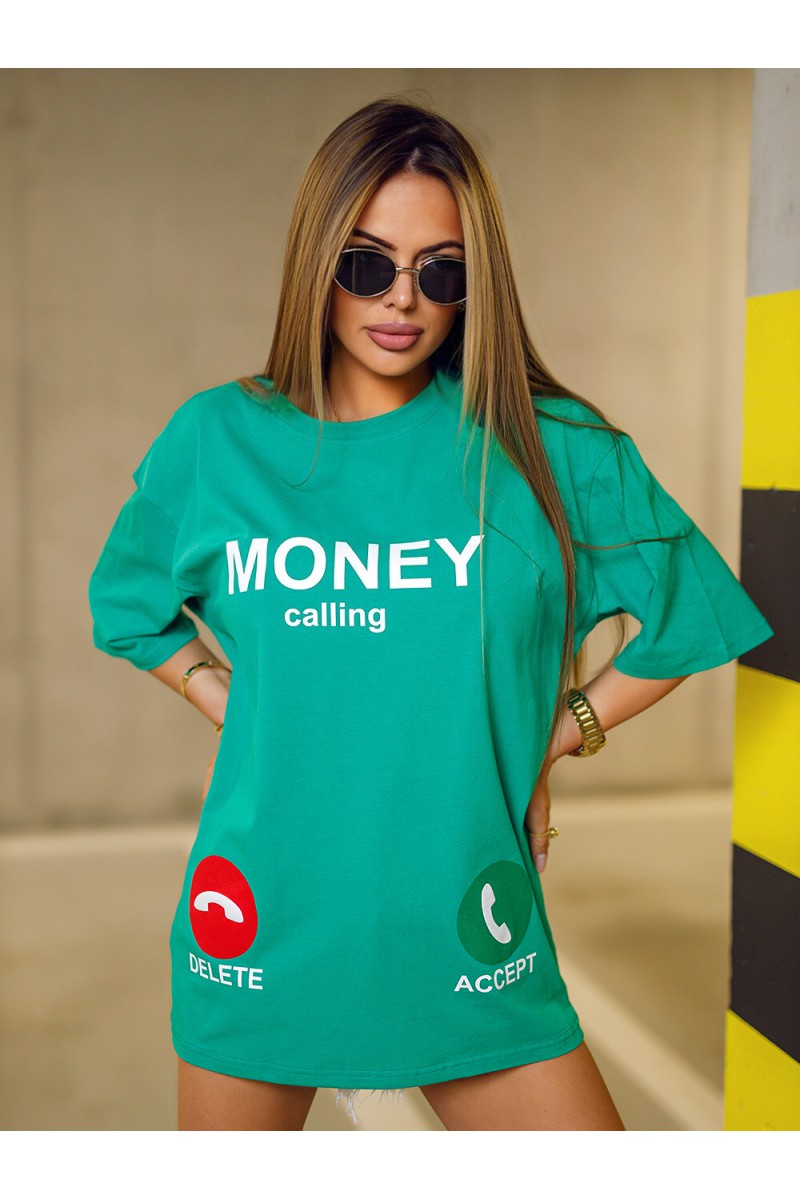 T-shirt Damski MONEY - zielony
