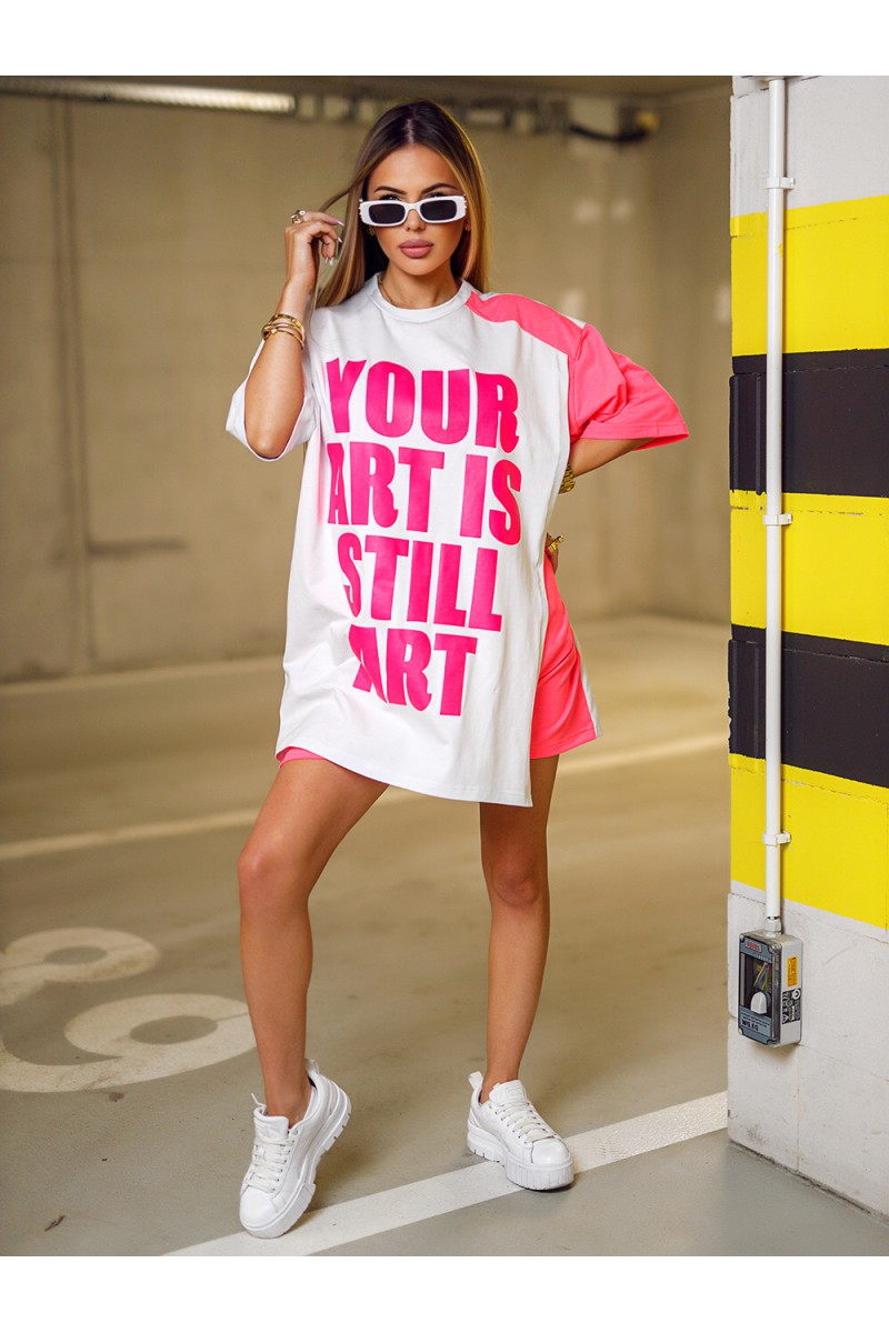 STILL ART Women's Blouse - white/neon pink