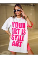 STILL ART Women's Blouse - white/neon pink