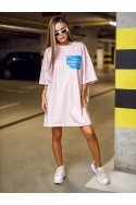 Tunika Damska BE HAPPY - pudrowy różowy