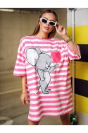 Women's Blouse JERRY HEART - neon pink