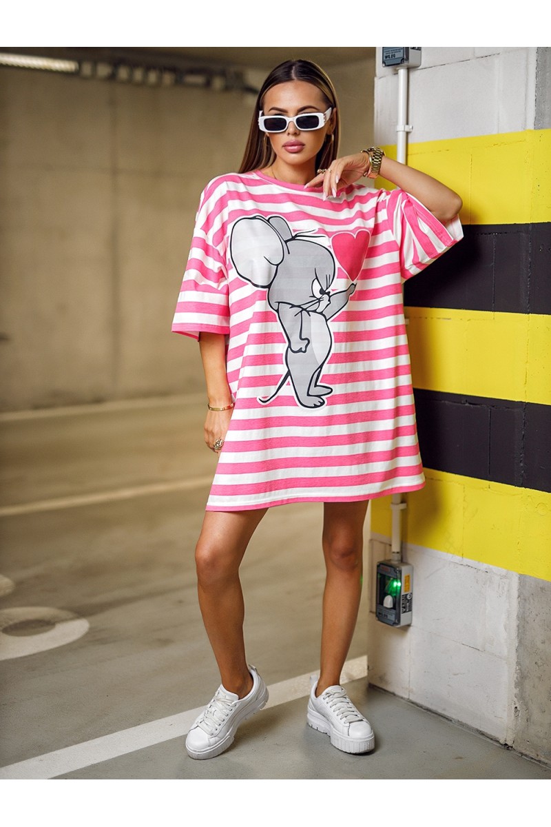 Women's Blouse JERRY HEART - neon pink