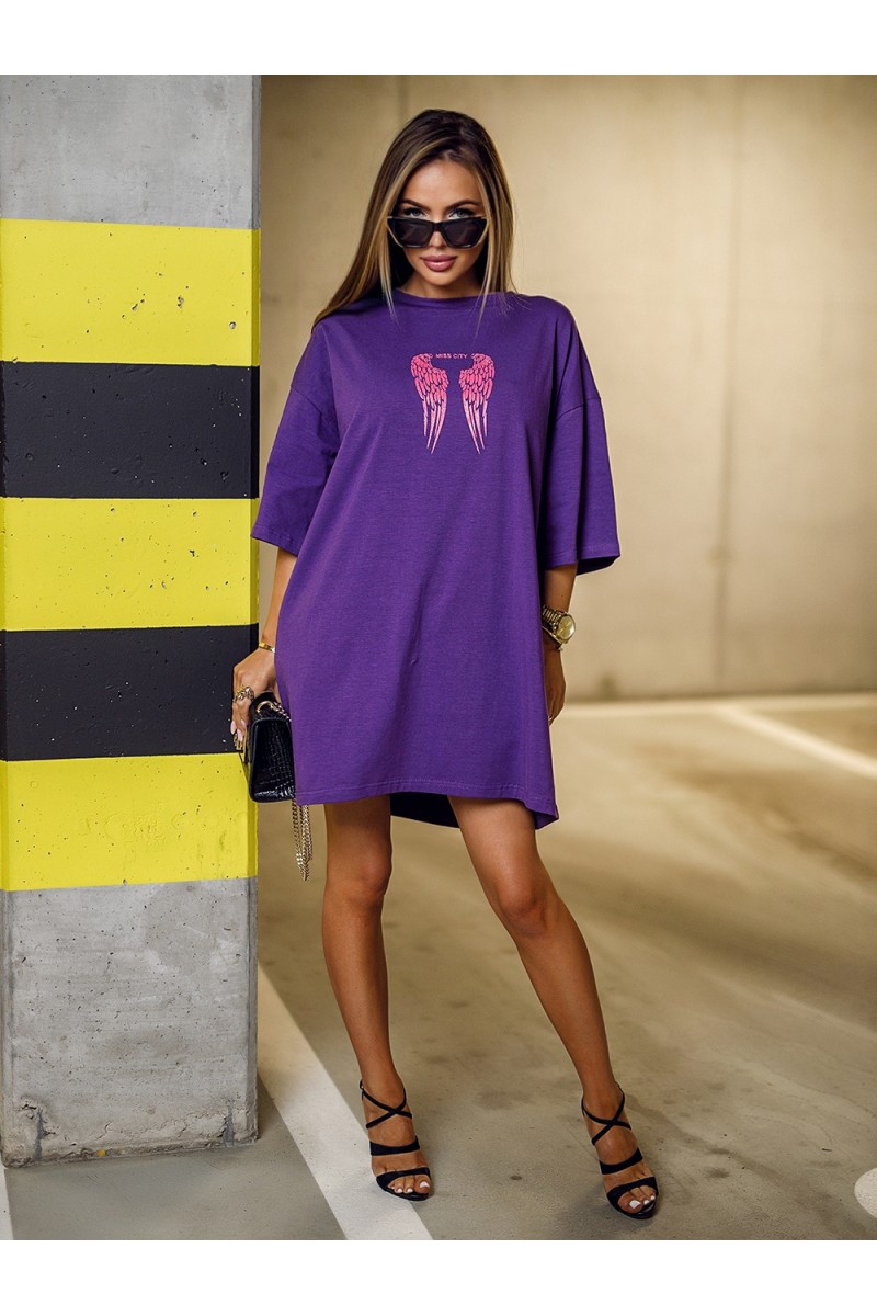 T-shirt Damski WINGS - fioletowy