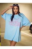 T-shirt oversize CARRY - błękitny