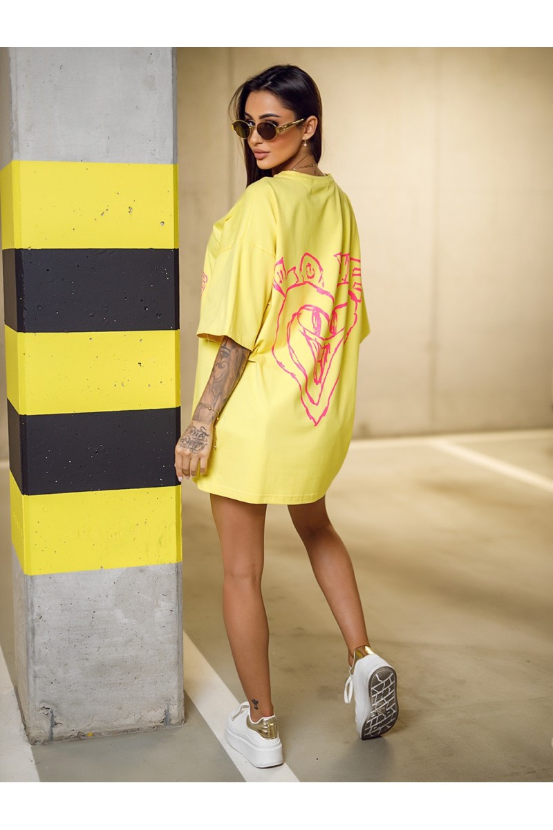 T-shirt oversize CARRY - żółty