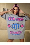 T-shirt Damski NEW YORK - szary