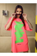 T-shirt Damski ZIGZAG - różowy neonowy