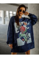 Bluza Damska ROSE PAPER - granatowy
