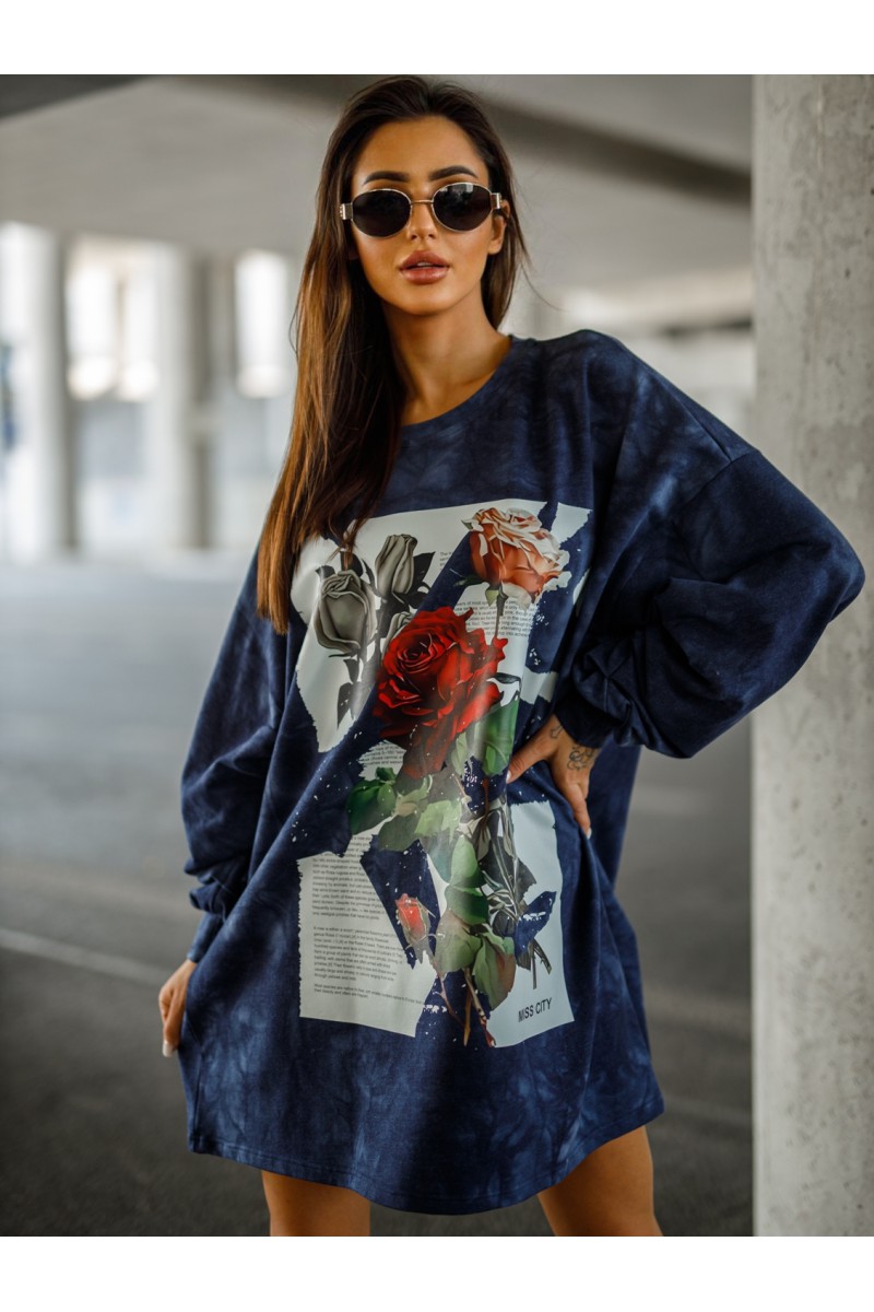 Bluza Damska ROSE PAPER - granatowy