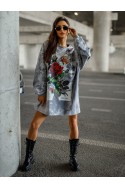 Women's sweatshirt ROSE PAPER - gray