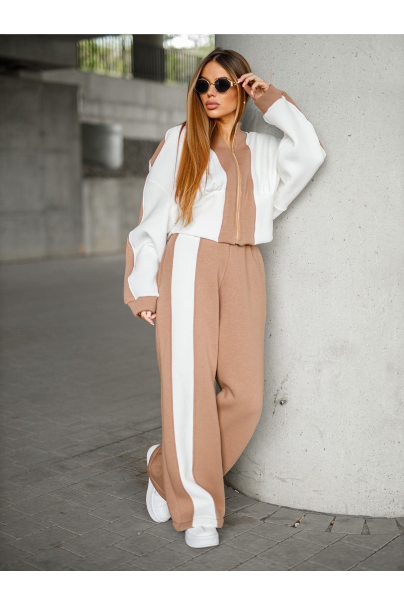 Women's Tracksuit MONNA - ecru / camel