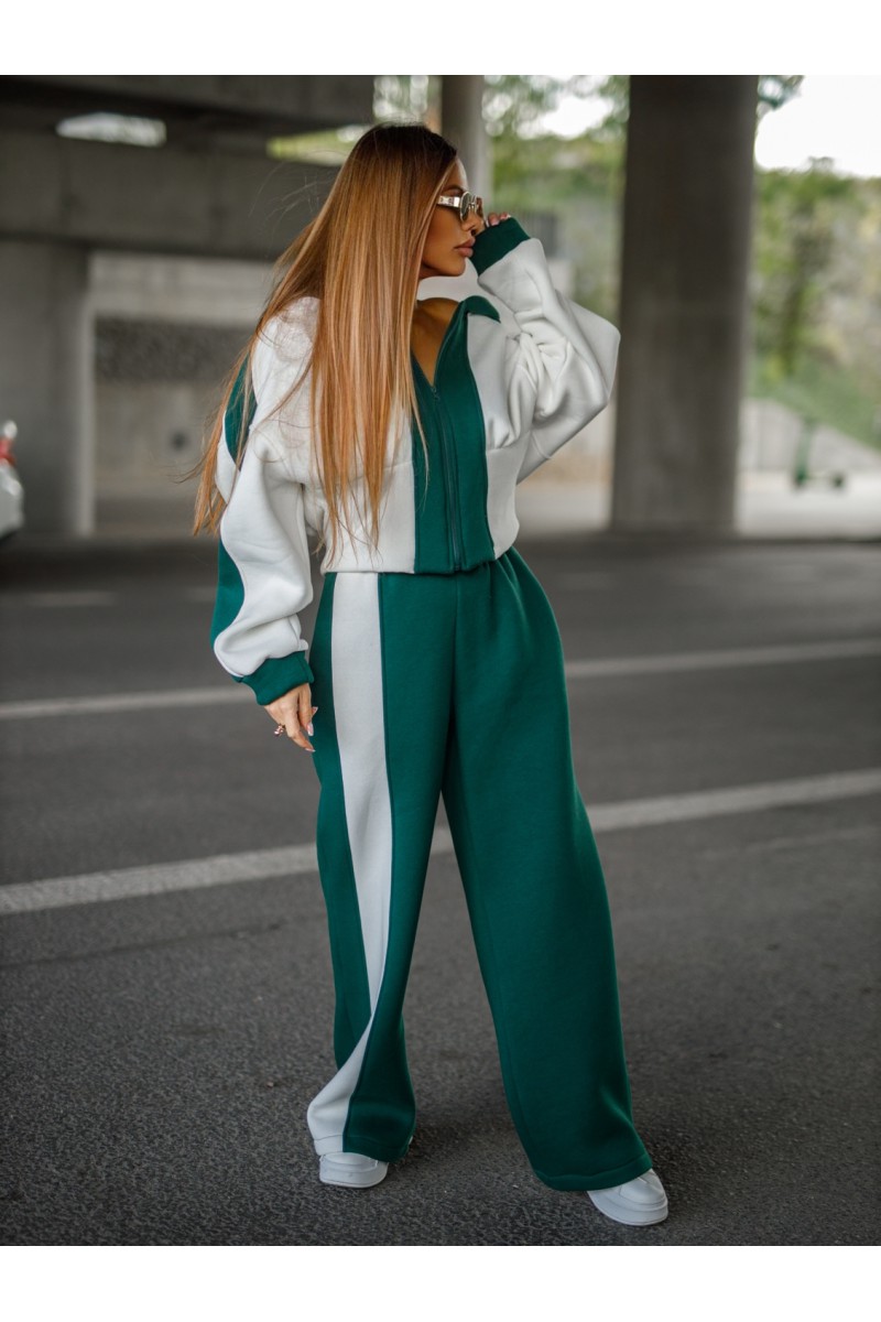 MONNA Women's Tracksuit - ecru / bottle green