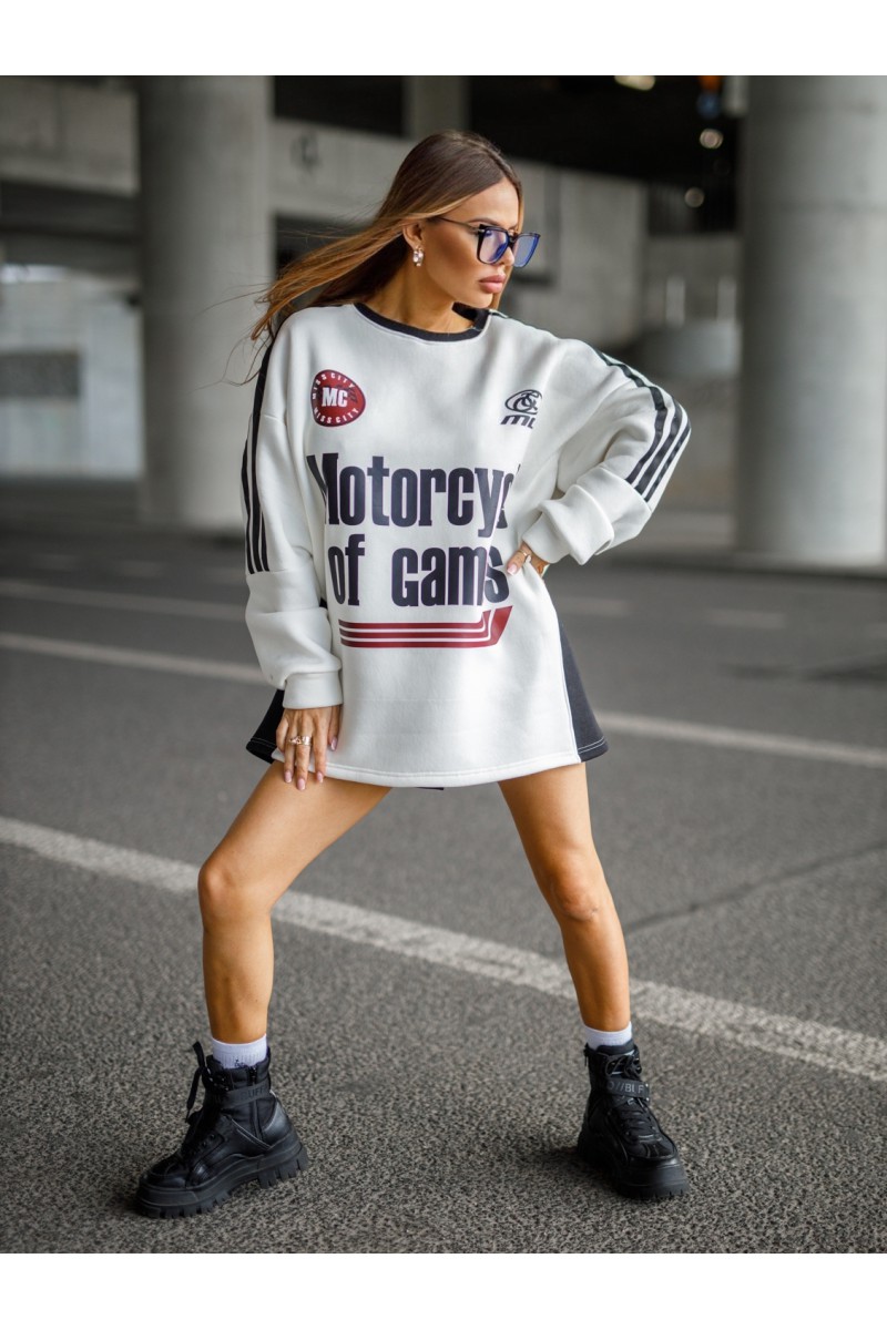 Bluza Damska MOTORS - biały / czarny