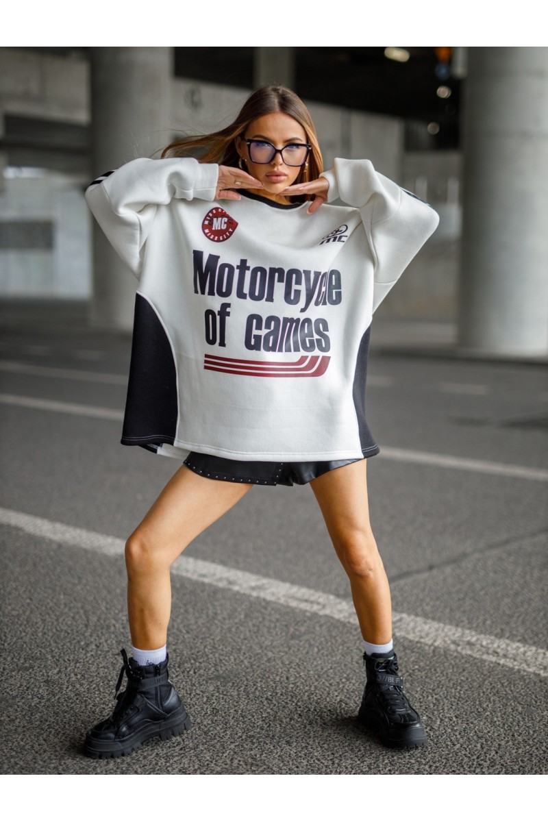 Bluza Damska MOTORS - biały / czarny