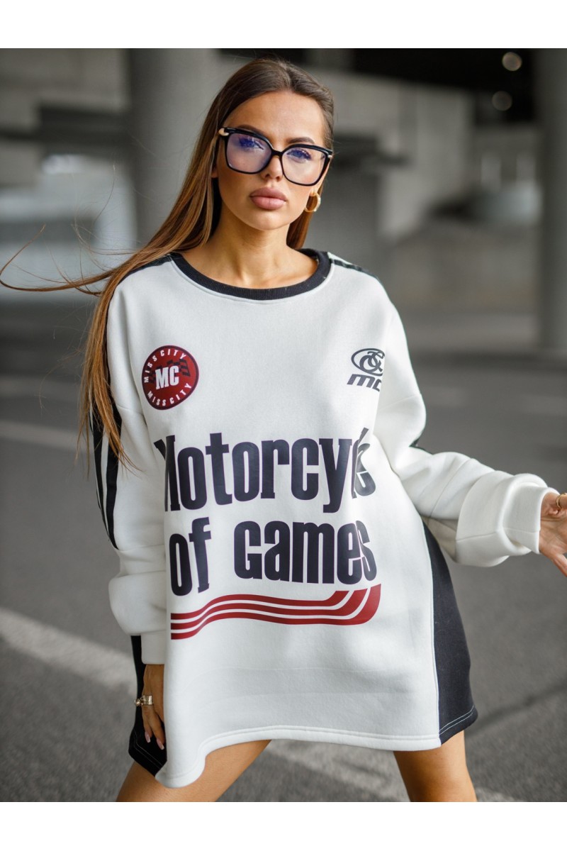 Bluza Damska MOTORS - biały / czarny