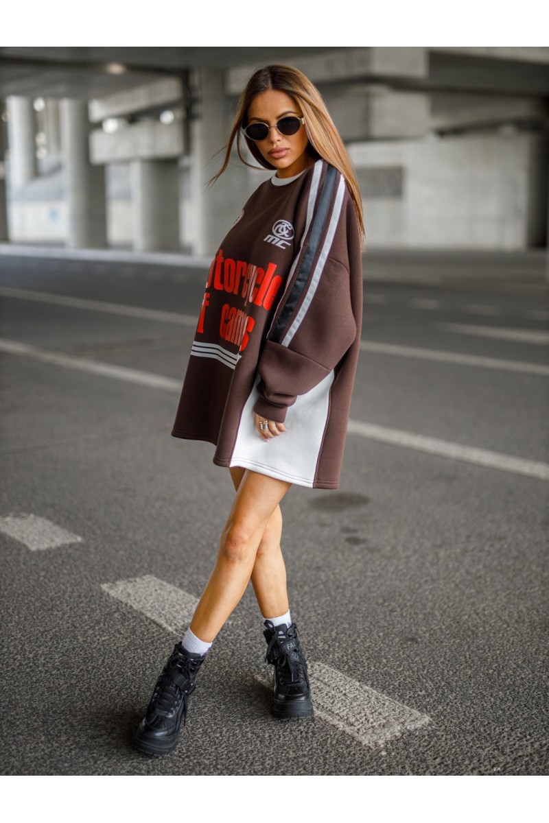 Bluza Damska MOTORS - czekoladowy