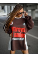Bluza Damska MOTORS - czekoladowy