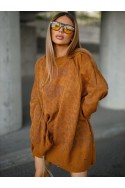 Sweter Damski LEO - camelowy