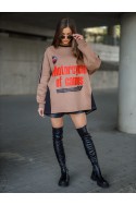 Women's sweatshirt MOTORS - camel