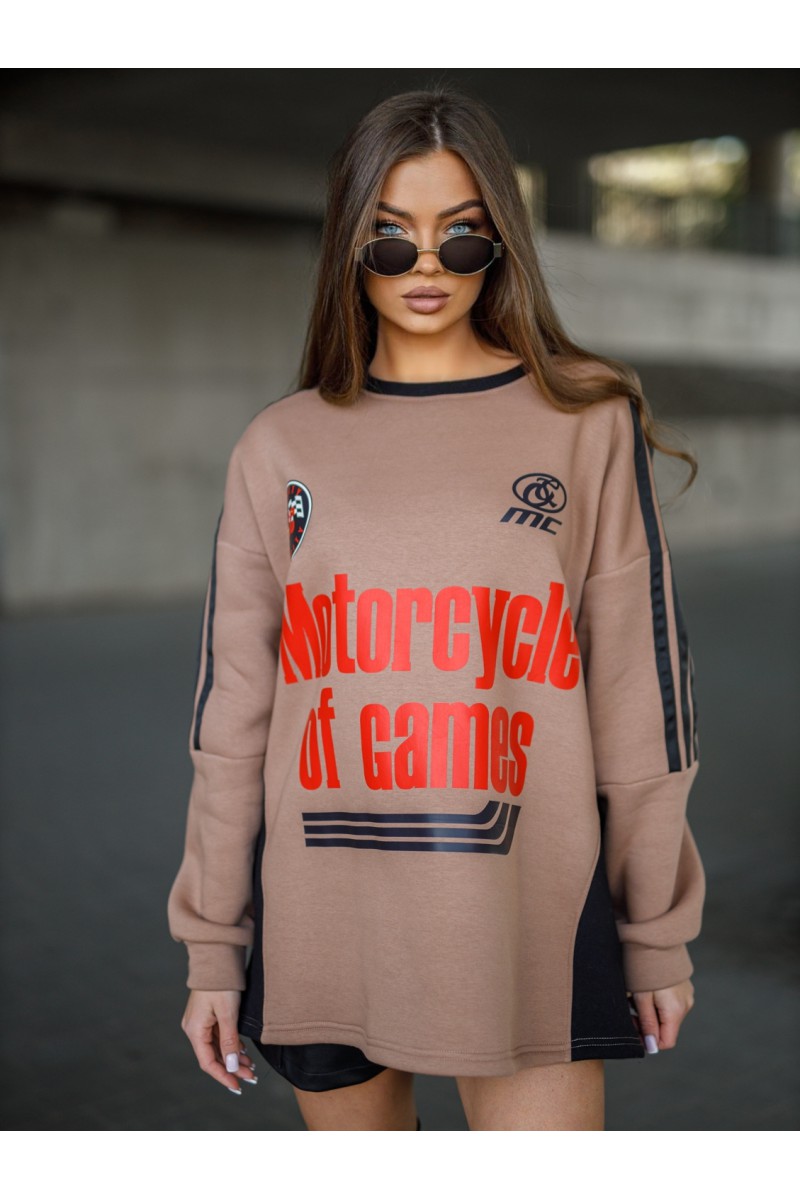 Women's sweatshirt MOTORS - camel
