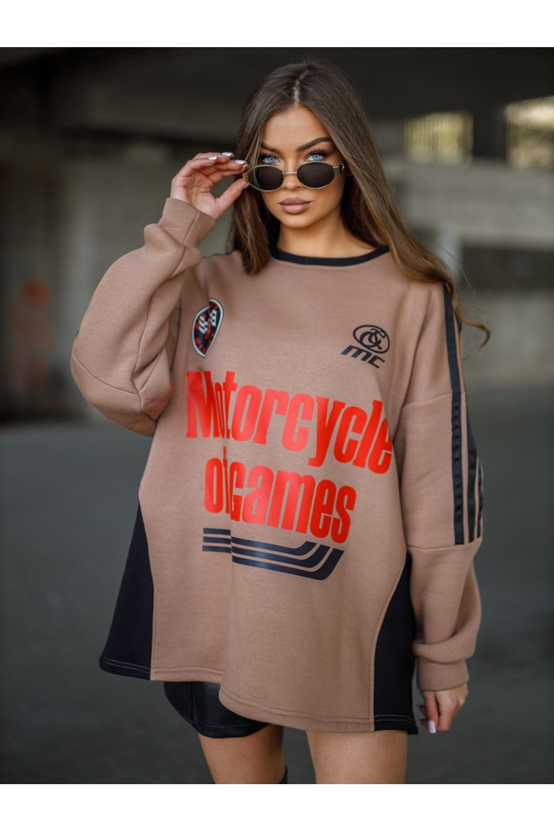 Women's sweatshirt MOTORS - camel