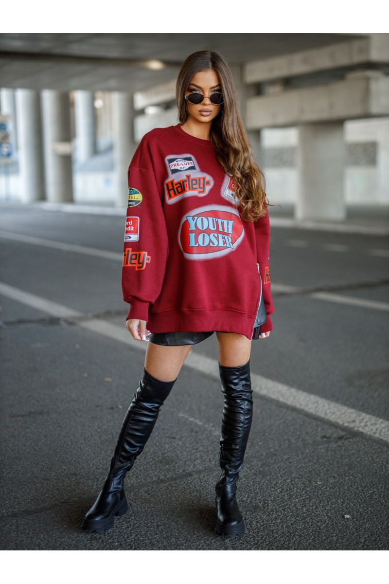 Bluza Damska HARLEY - bordowy