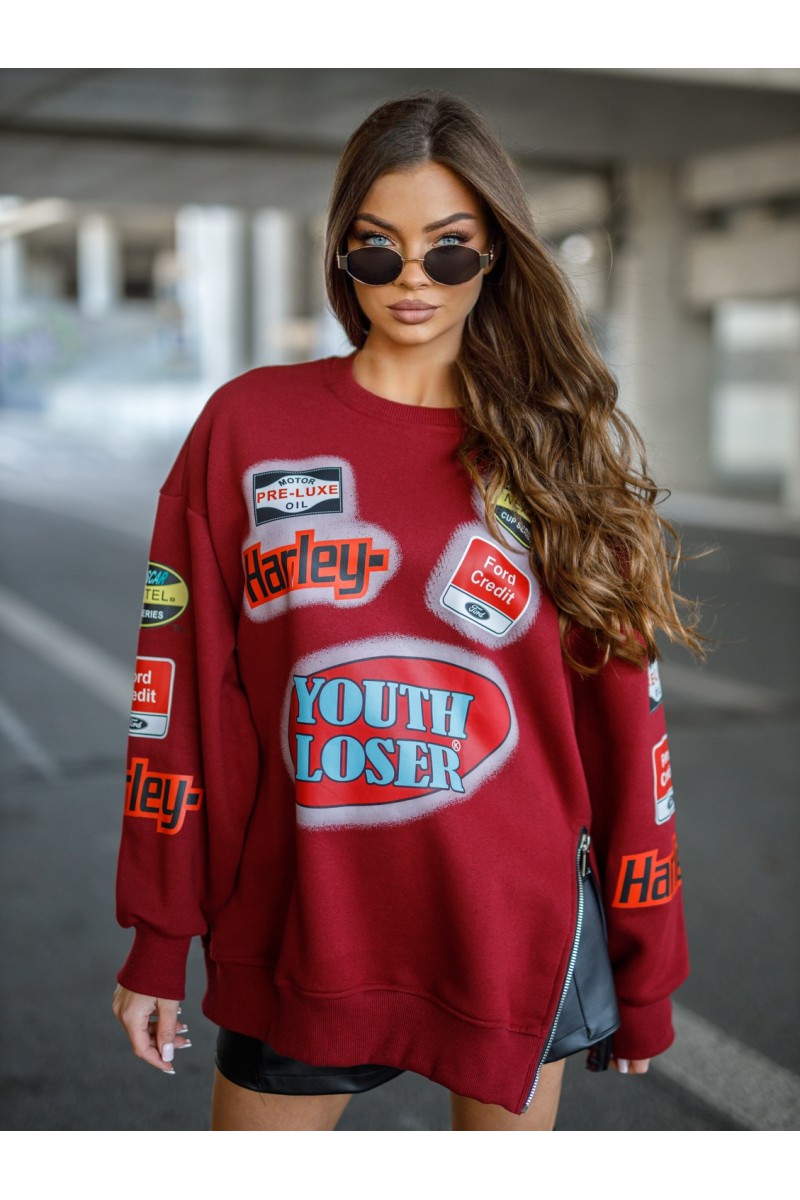 Bluza Damska HARLEY - bordowy