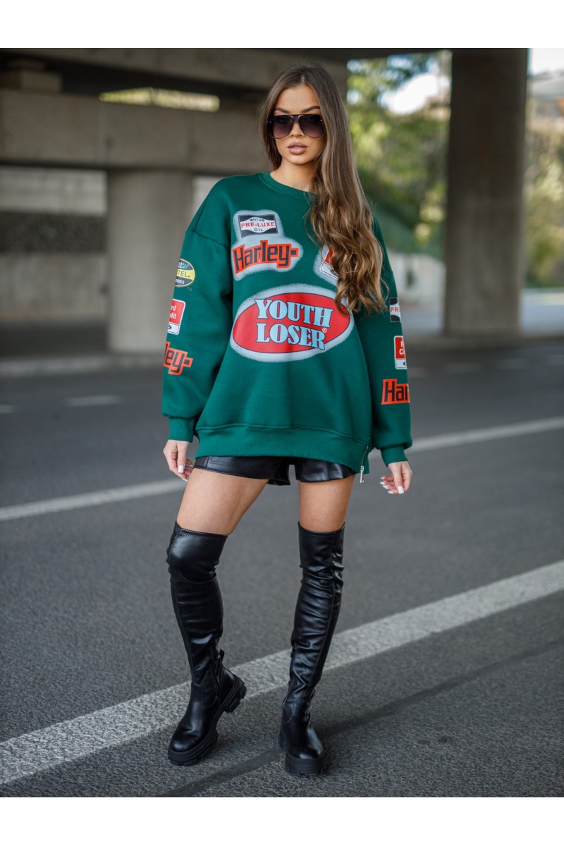 Bluza Damska HARLEY - butelkowy zielony