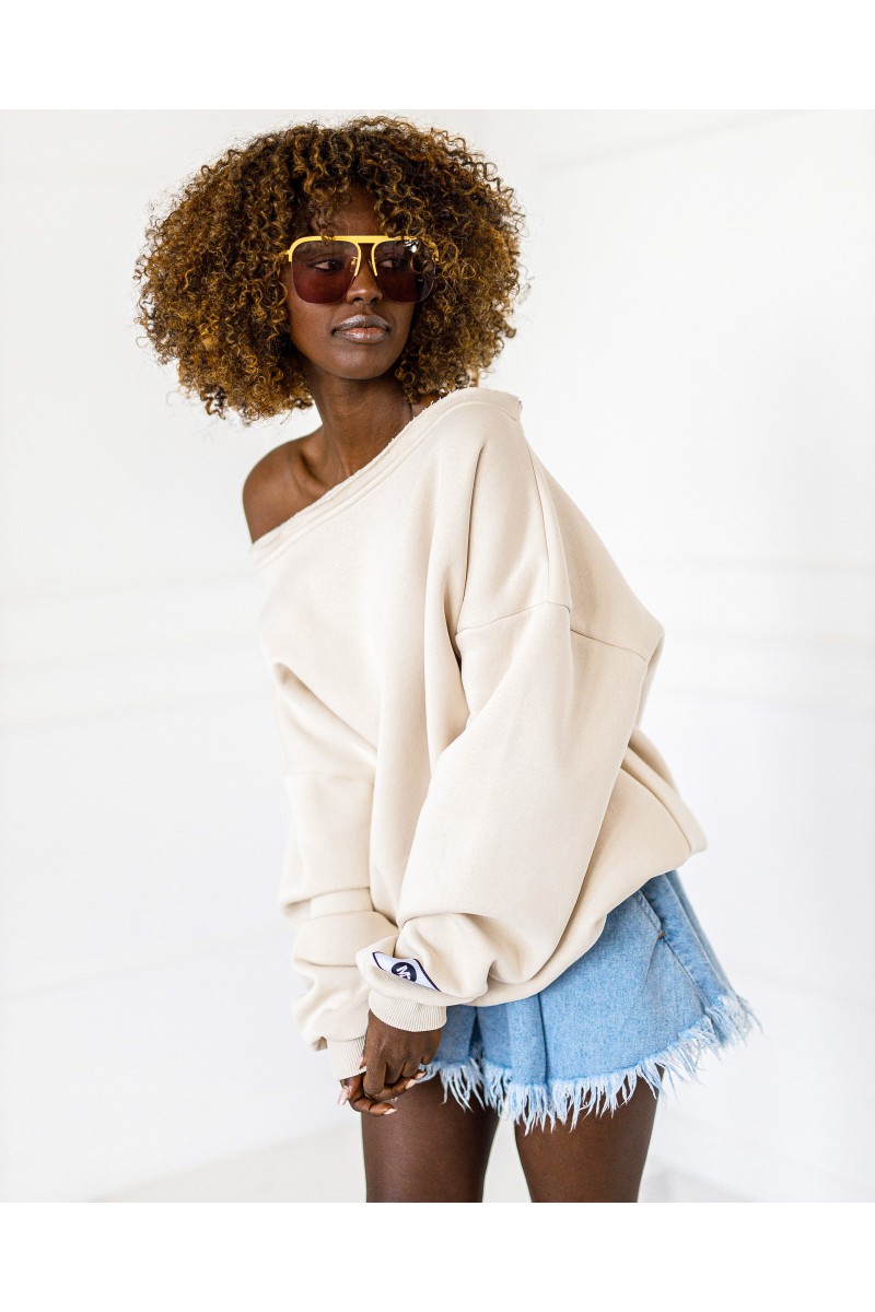 Smooth sweatshirt - beige