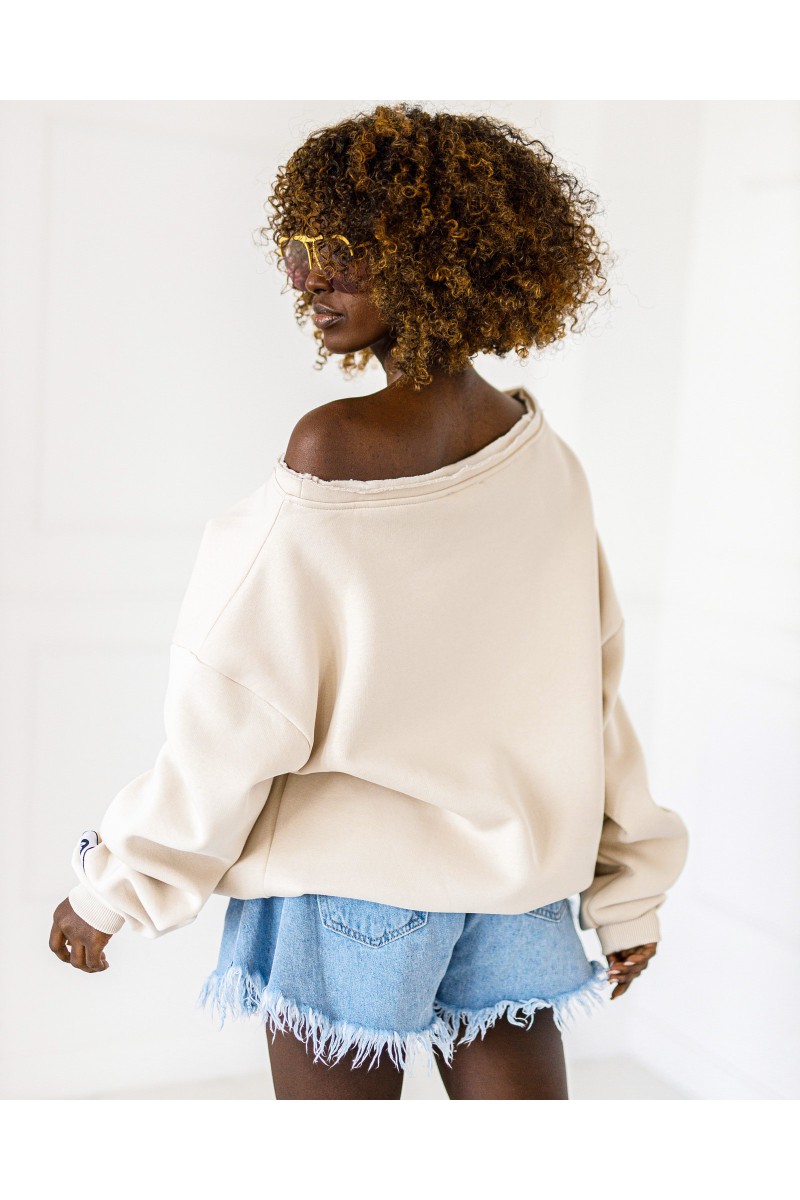 Smooth sweatshirt - beige