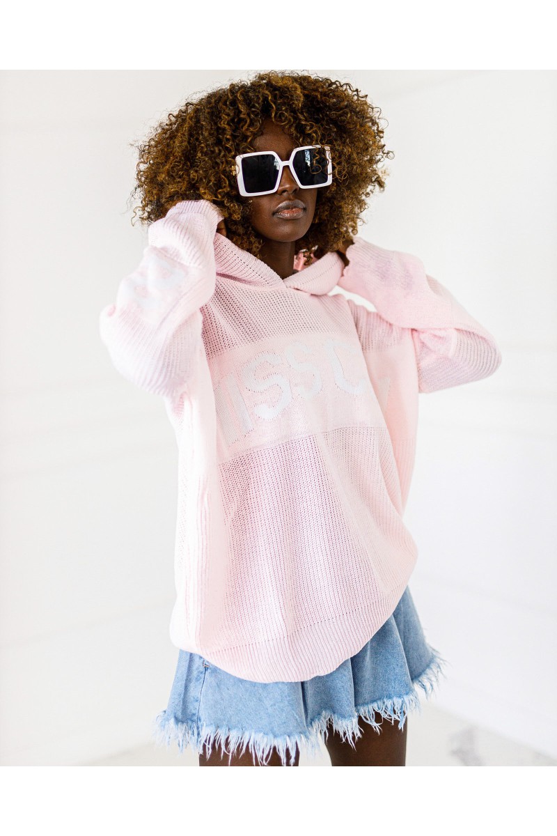 Miss City hooded sweater - light pink