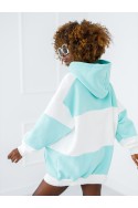 Bluza Selflove z kapturem - miętowa z ecru