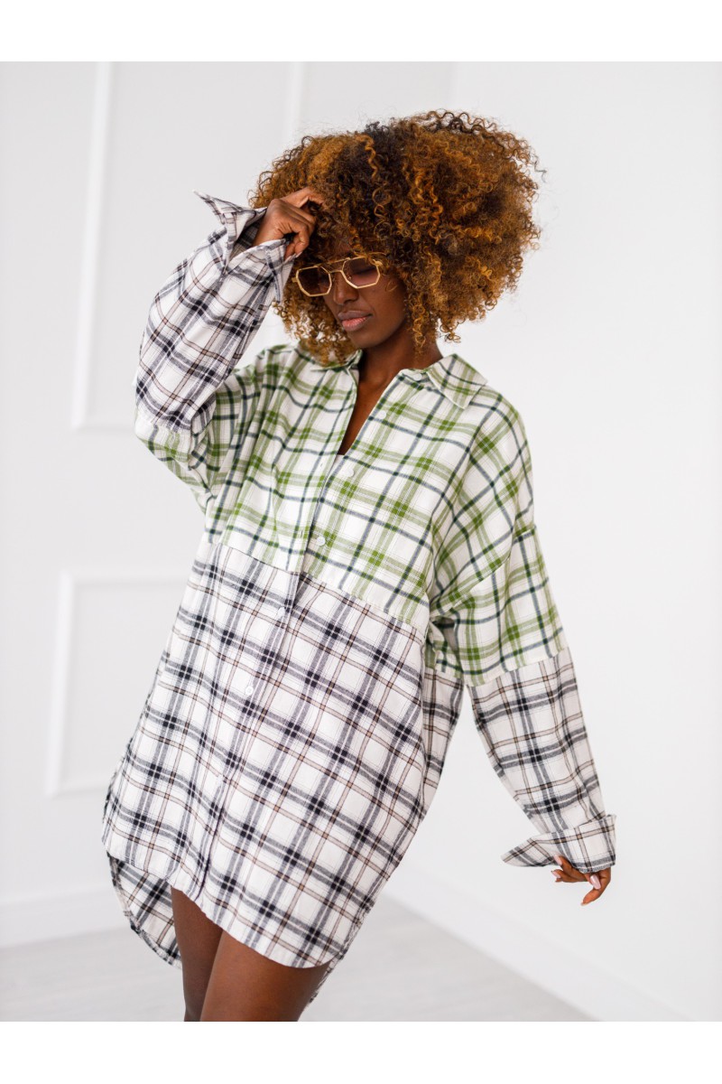 Károvaná košeľa Duo - zeleno - čierna