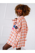 Patches check shirt - orange