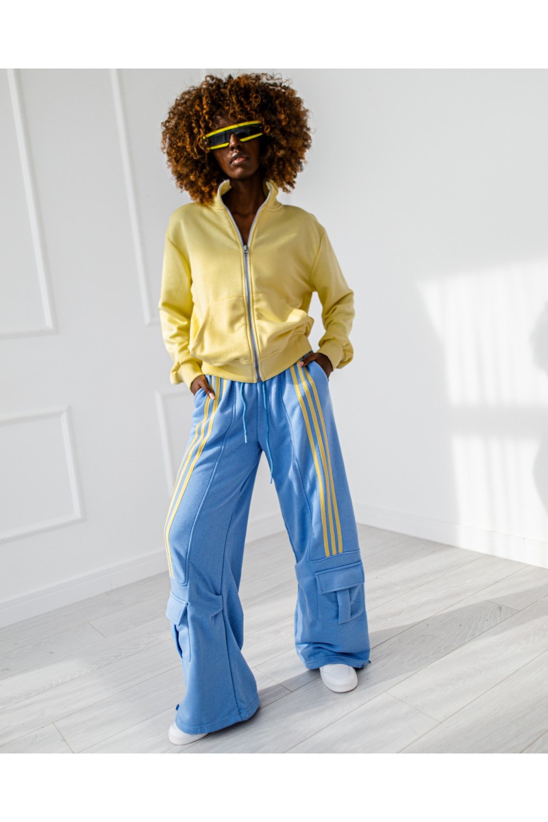 3-stripe tracksuit - blue - yellow