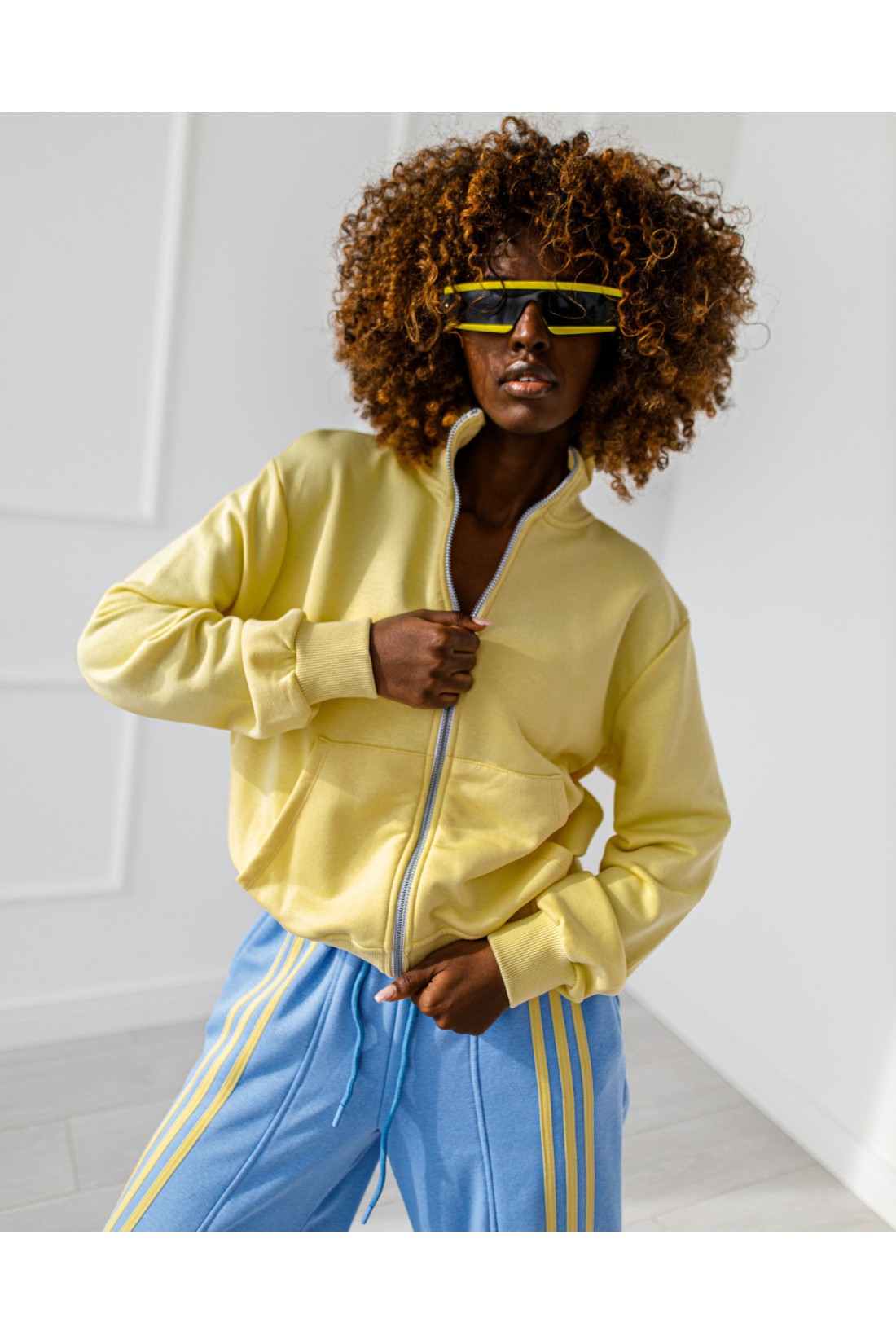 3-stripe tracksuit - blue - yellow