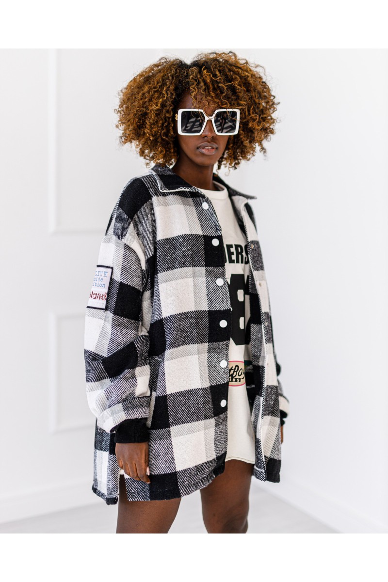 Lei checked jacket - black