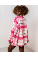 Stella check jacket pink and white