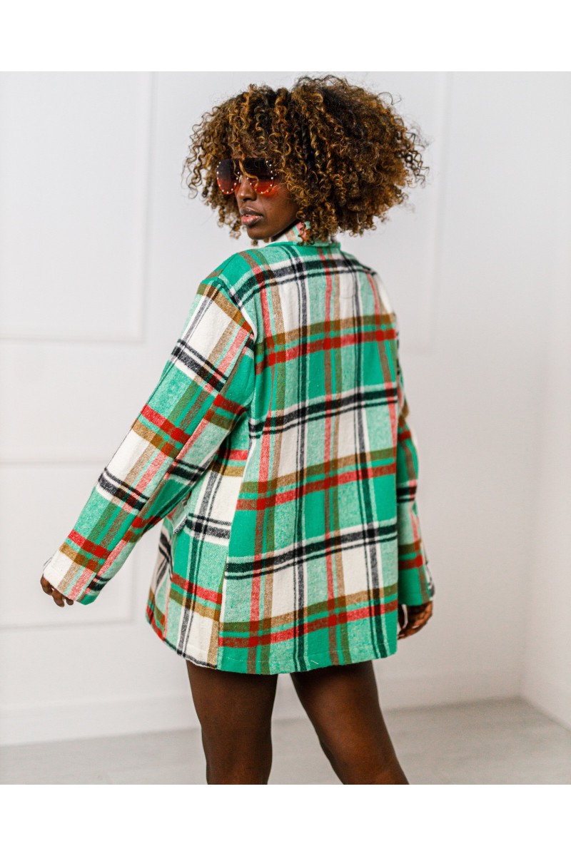 Žalios ir juodos spalvos „Stella“ languotas švarkas.