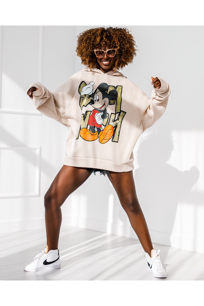Kapuzenpullover Mickey – beige