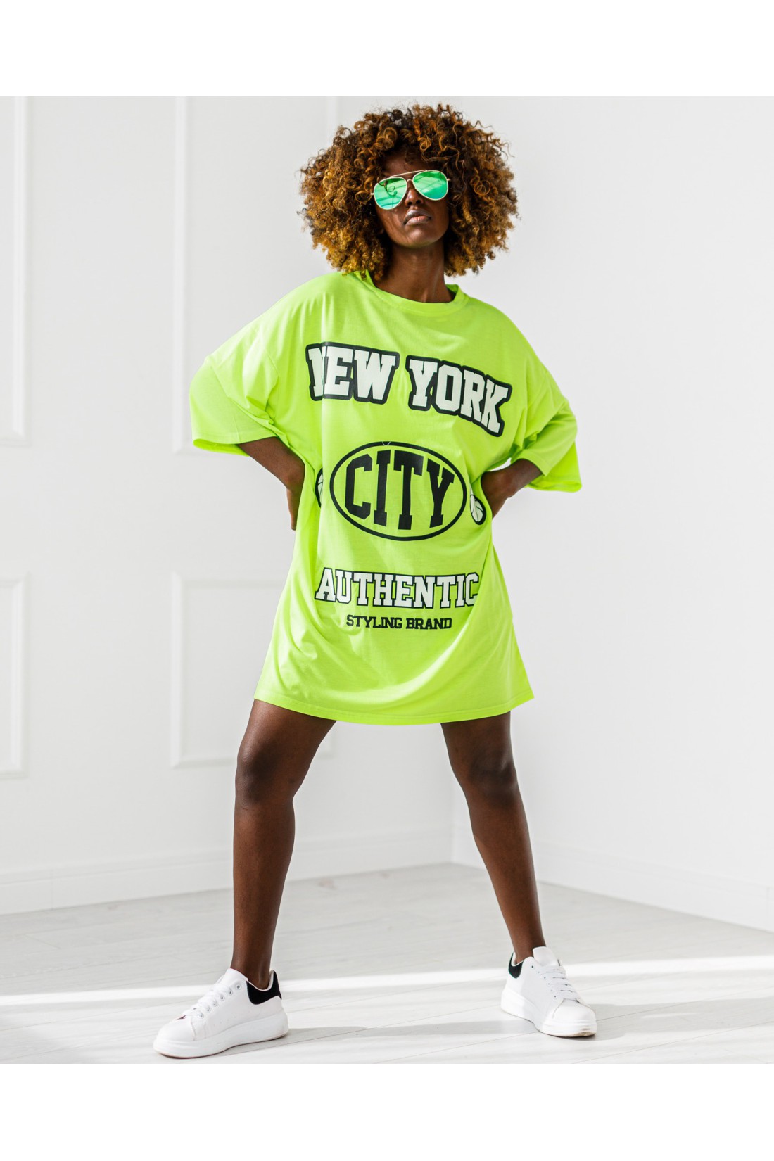 T - shirt New York - lime green