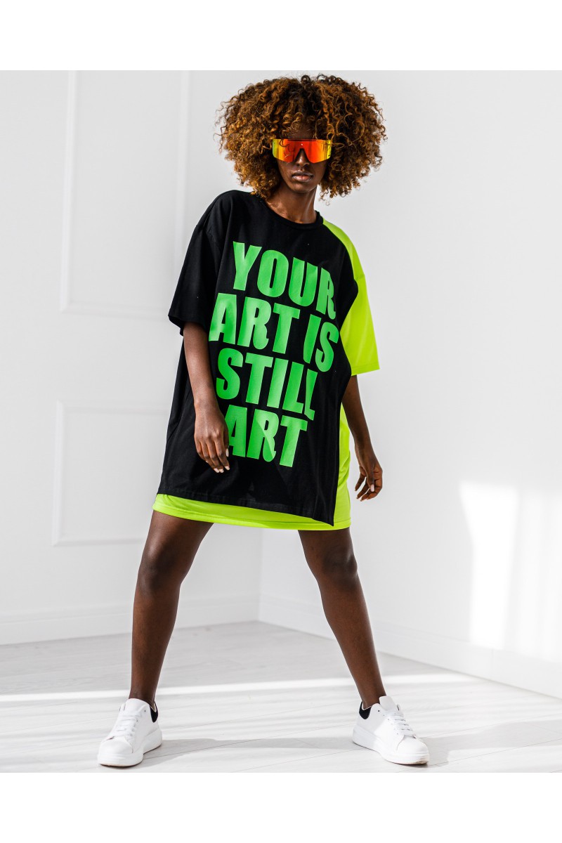 T-shirt Your Art - lime green and black