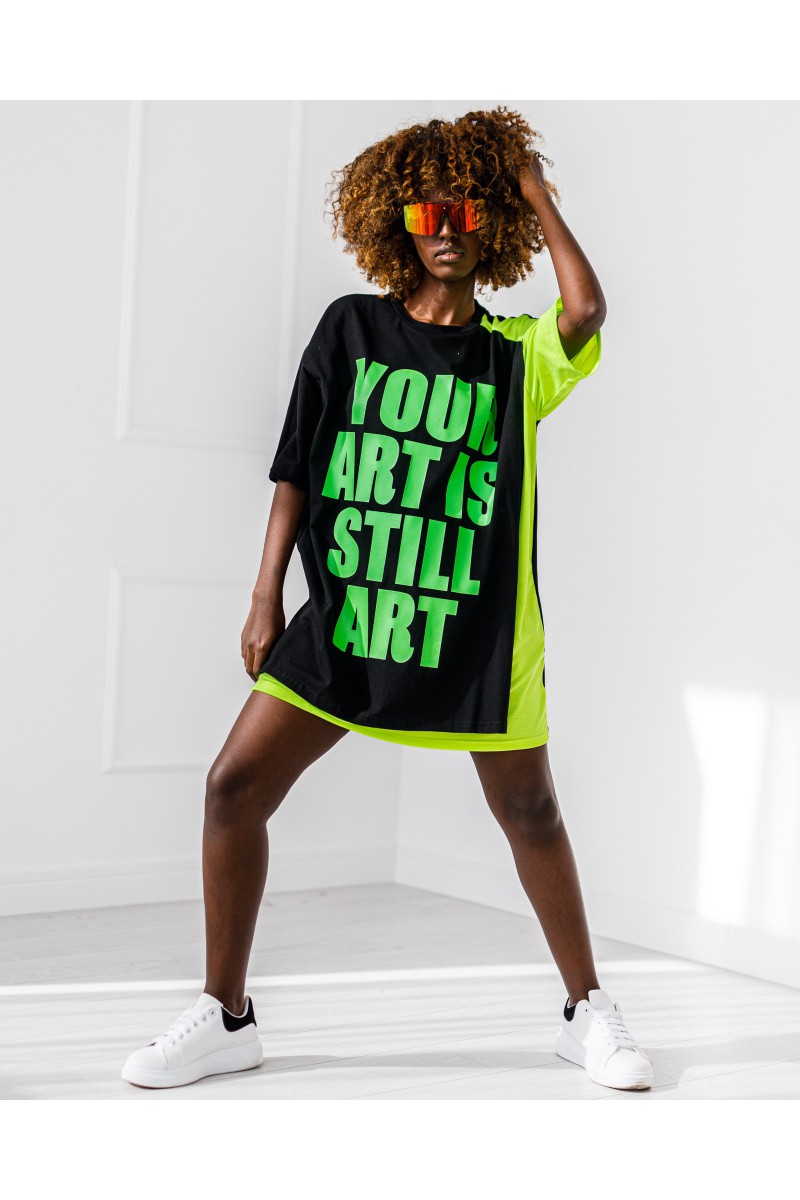 T-shirt Your Art - lime green and black